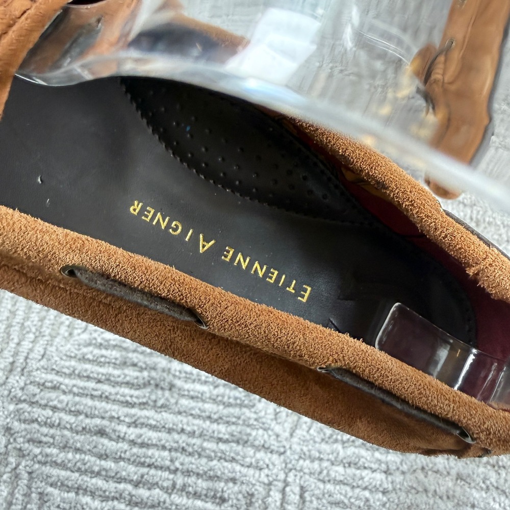 Etienne Aigner Moccasin Loafers Women's 7M Brown Suede Preppy Driving Academic - Picture 3 of 11